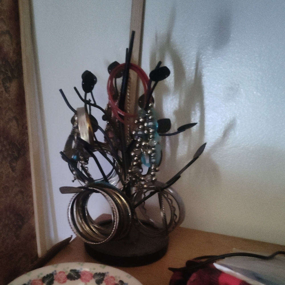 Black Jewelry Holder with Accessories